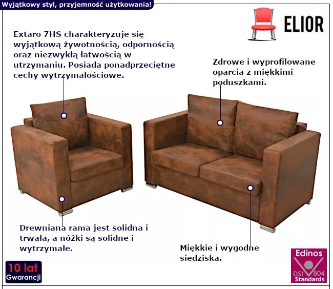 2-osobowa sofa oraz fotel - Lemis