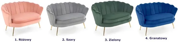 Zielona tapicerowana sofa glamour - Ilmsa 4X