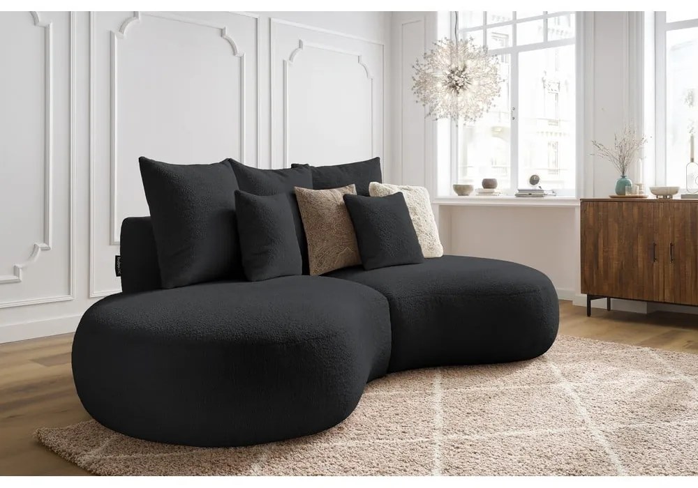 Ciemnoszara sofa z materiału bouclé 260 cm Saint-Germain – Bobochic Paris