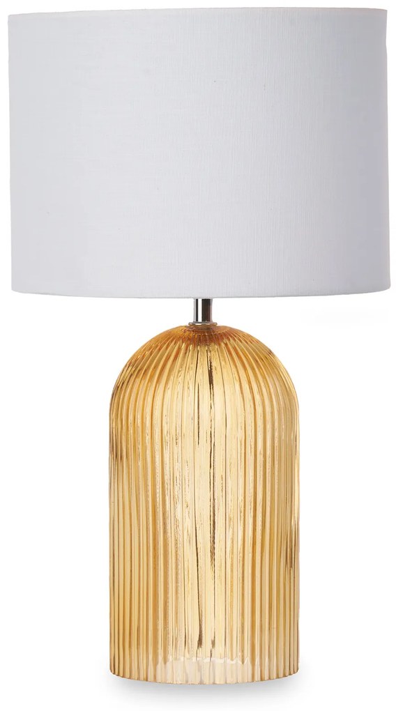 Lampa stołowa szklana podstawa z ryflowanego szkła LINES, Ø 25 cm