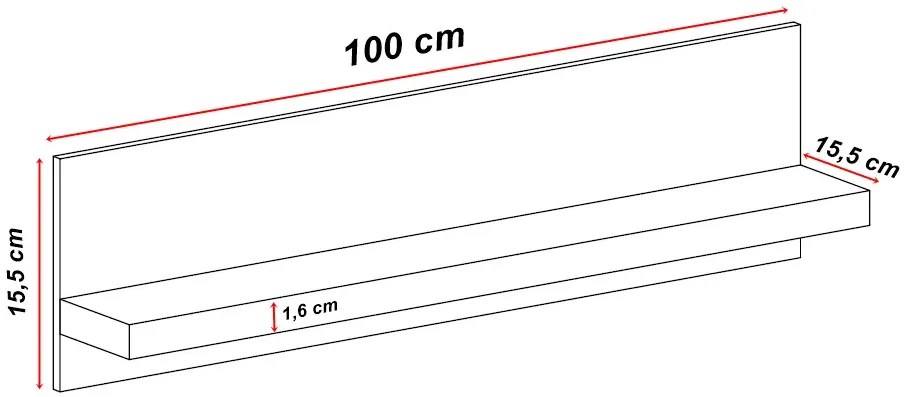 Biała półka ścienna A7-C98