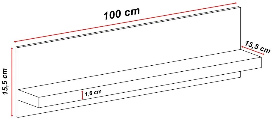 Biała półka ścienna Visteria 2V