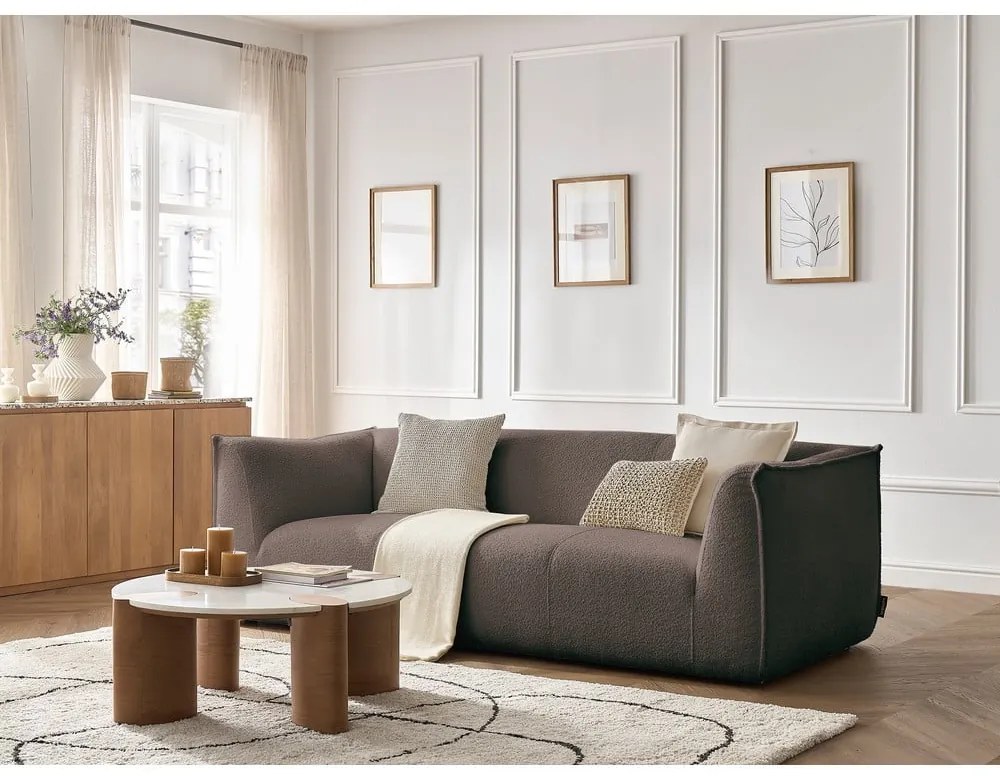 Brązowa sofa z materiału bouclé 242 cm Giorgia – Bobochic Paris