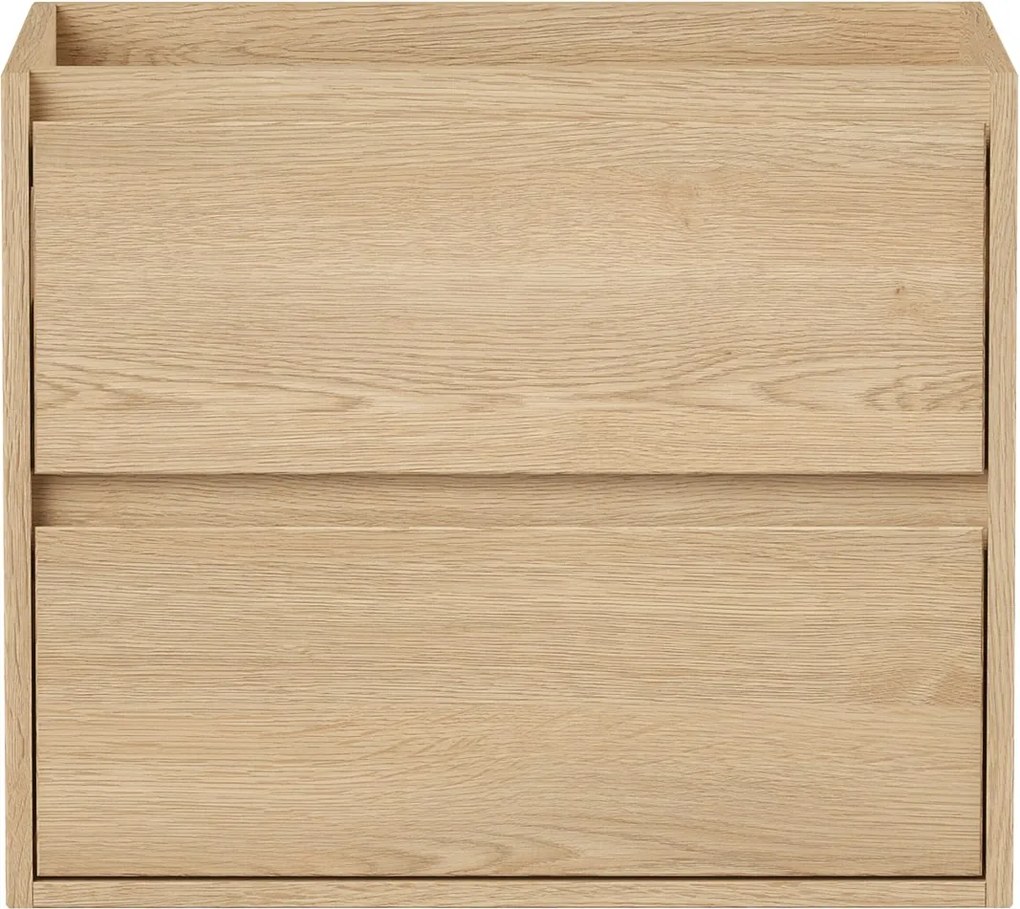 Szafka łazienkowa wisząca pod umywalkę - Okleina dębowa - 60 cm - MILIPAM