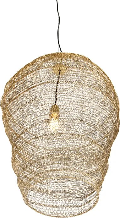 Orientalna lampa wisząca złota 70 cm - Nidum