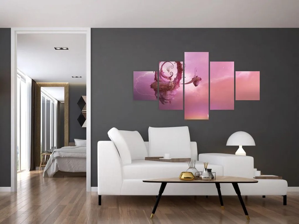 Obraz - Wróżka na pływającej wyspie (125x70 cm)