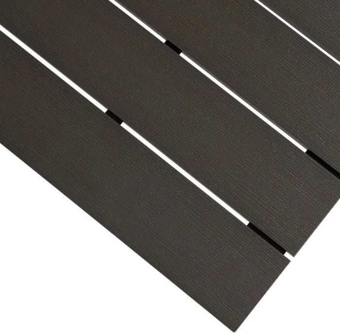 Stół Ogrodowy Prostokątny ARGOS 140-180 cm Rozkładany Ciemnoszary Dąb/Czarny