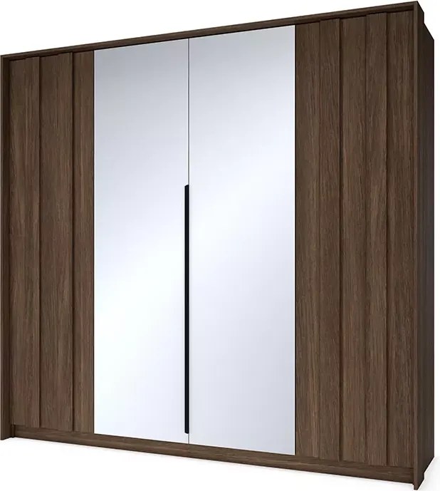 Zestaw mebli sypialnianych Dunin – łóżko, szafa 4D z lustrem, komoda 153 cm LED i szafki nocne