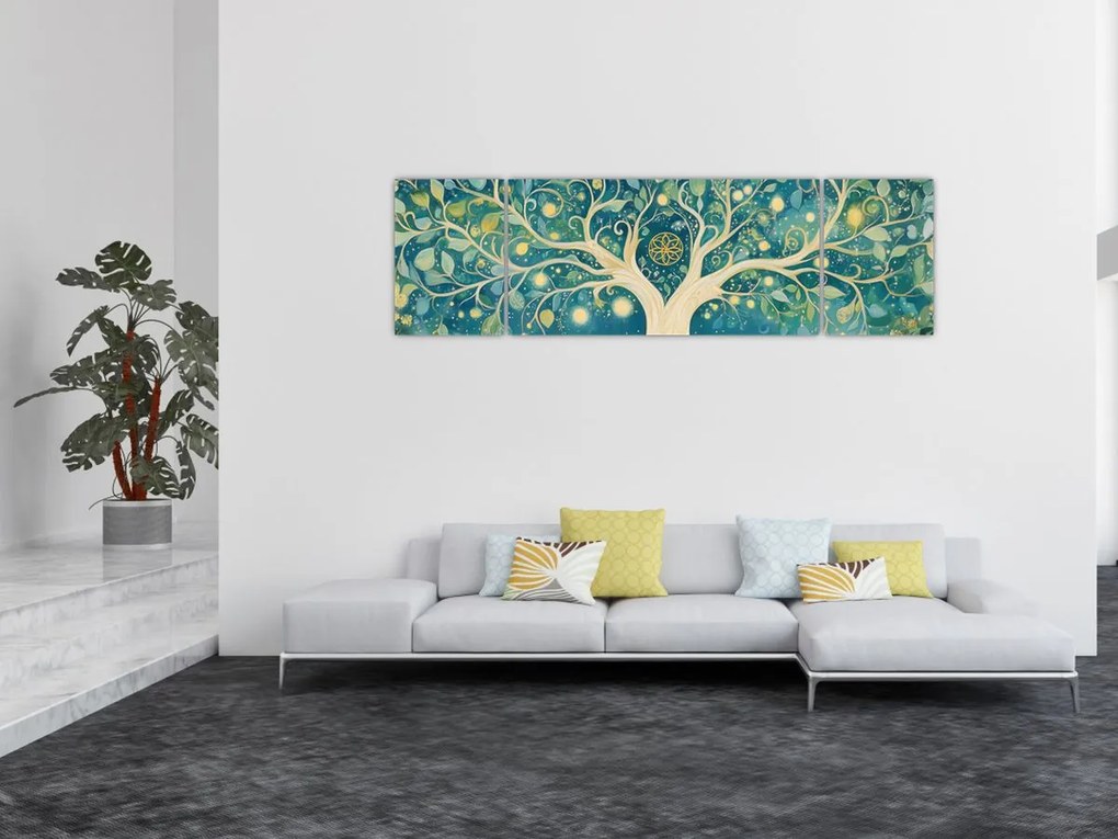 Obraz – Magiczne drzewo ze spiralami (170x50 cm)