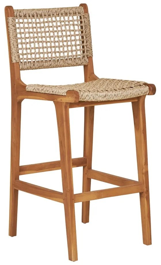 Hoker z litego drewna tekowego w naturalnym kolorze (wysokość siedziska 60 cm) Derby – House Nordic