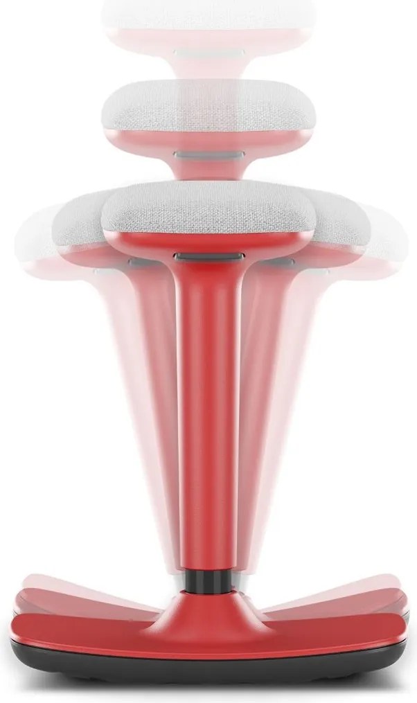 Regulowany stołek balansujący do pracy i nauki Leo podstawa czerwona