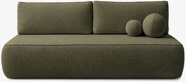 Sofa z Funkcją Spania ARVETO Oliwkowa Boucle Nowoczesna