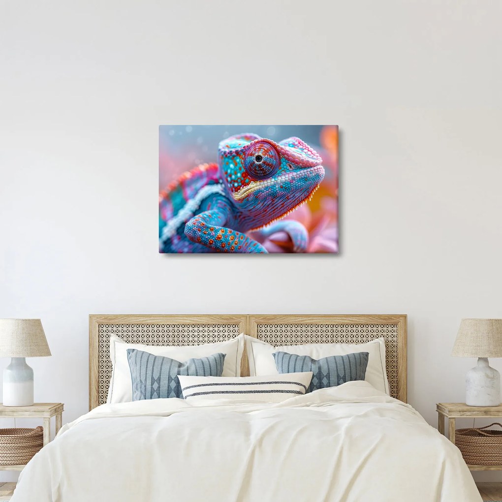 Obraz - Kolorowy kameleon (70x50 cm)
