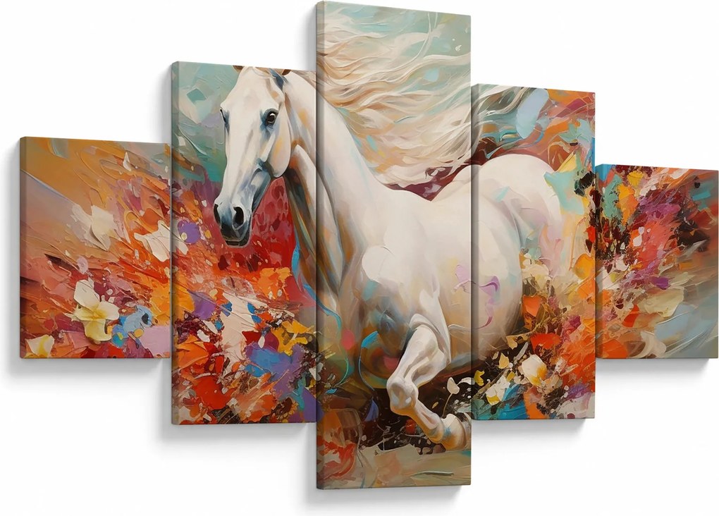 Obraz - Malowanie konia (125x70 cm)