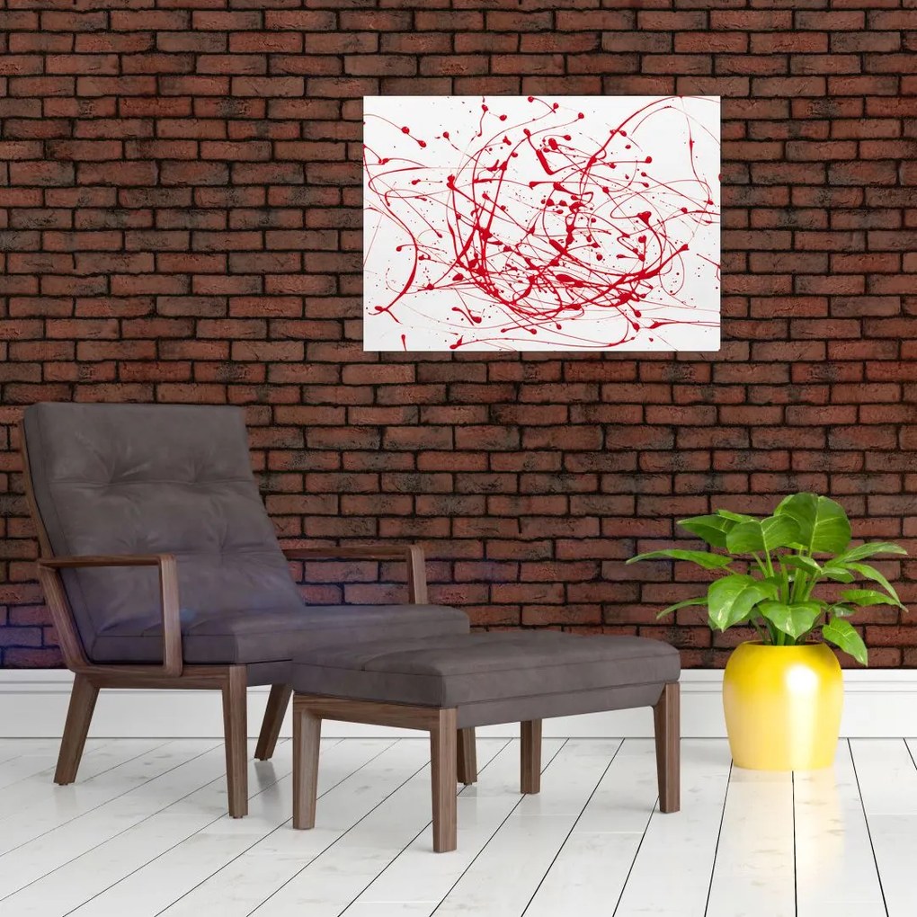 Obraz przy użyciu techniki drippingu (70x50 cm)