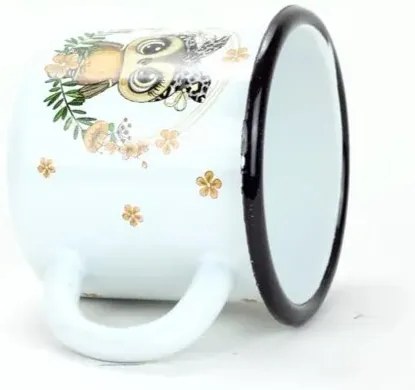 Belis Emaliowany kubek Sowa wianek, 7 cm, 0,25 l