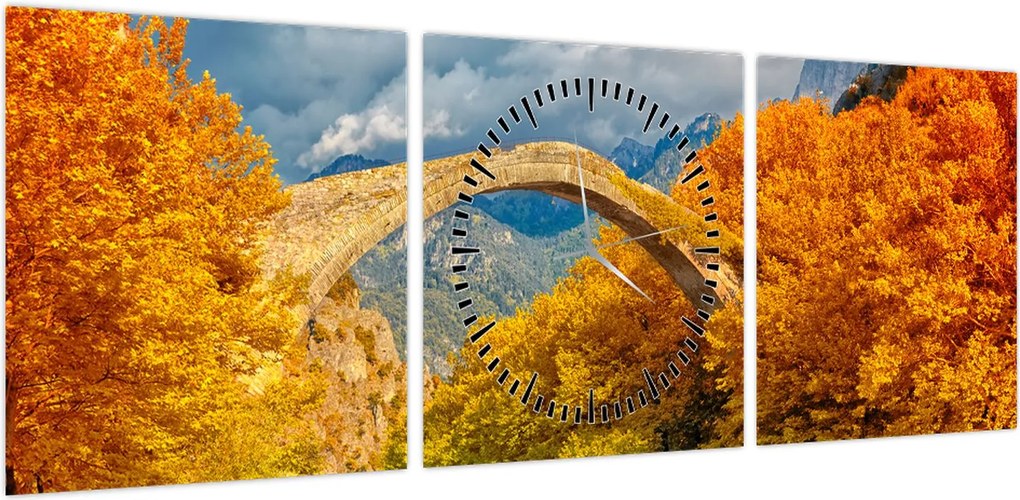 Obraz - Most Konitsa (z zegarem) (90x30 cm)