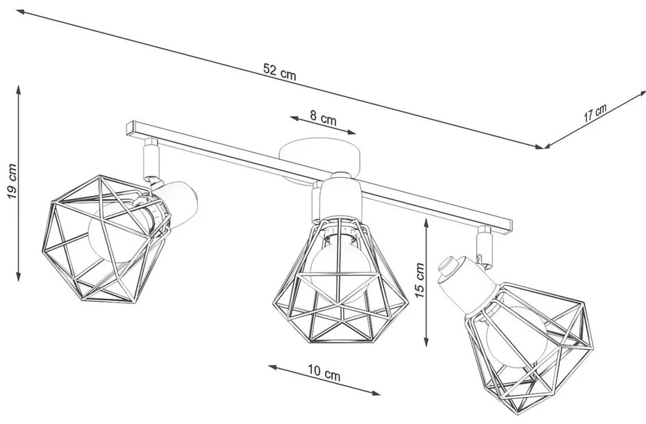 Czarna lampa sufitowa ø 10 cm Varpu – Nice Lamps