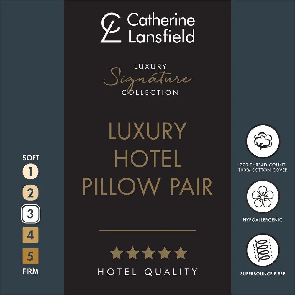 Poduszka 2 szt. 48x74 cm Hotel Satin Stripe – Catherine Lansfield