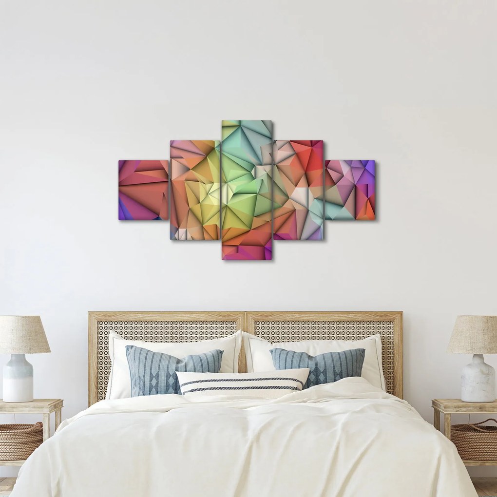 Obraz - Abstrakcja wielokątna (125x70 cm)