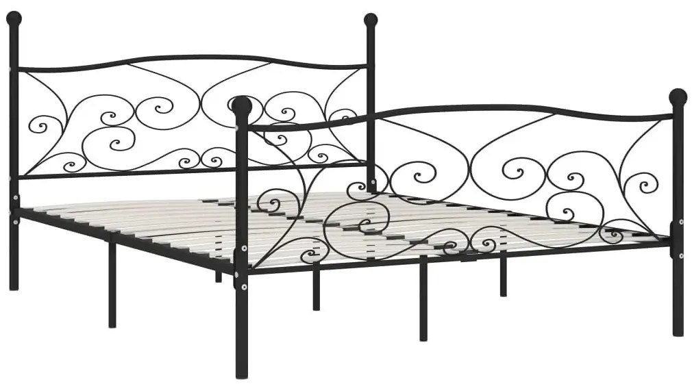 Czarne łóżko rustykalne z metalu 120x200 cm - Donner