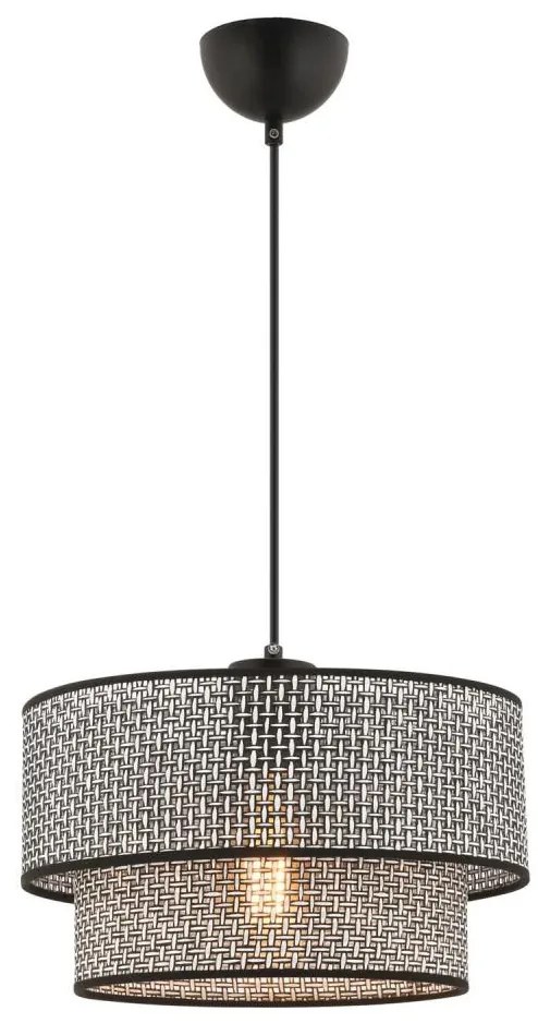 Lampa wisząca na przewodzie ECHO 1xE27/60W/230V szara/czarna