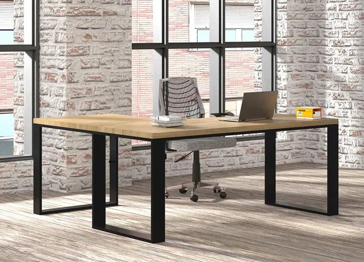 Industrialne narożne biurko biurowe 160 x 70 + 70 x 90 - Natna