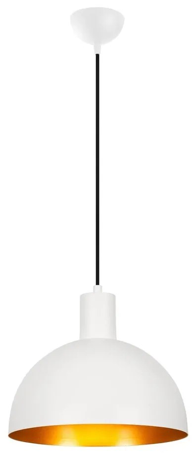 Lampa wisząca w biało-złotym kolorze z metalowym kloszem ø 30 cm Sivani – Opviq lights