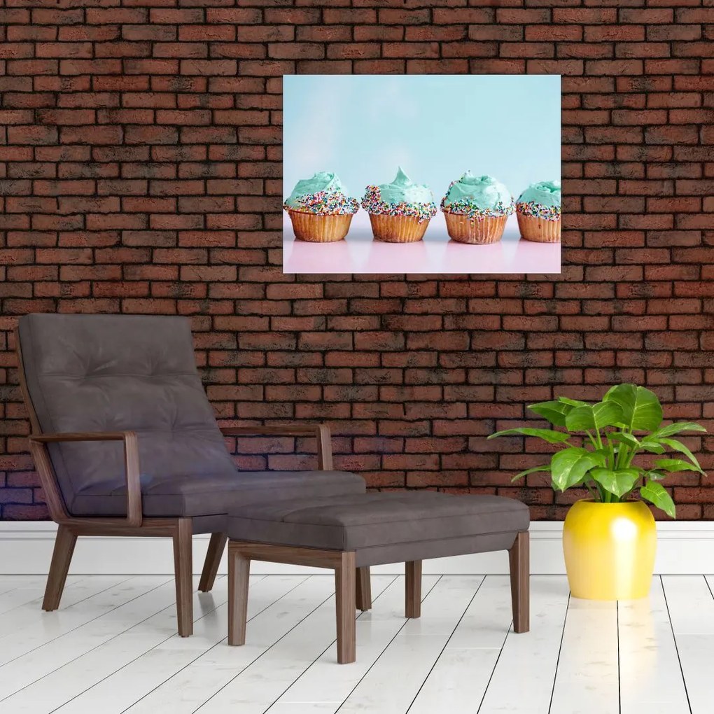 Obraz na szkle cupcakes (70x50 cm)