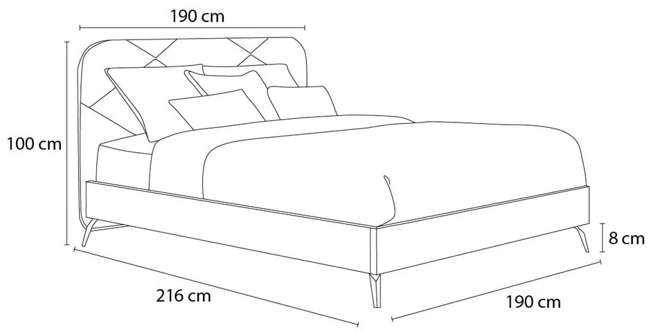 Tapicerowane łóżko dwuosobowe ze stelażem 180x200 cm Prune – Bobochic Paris