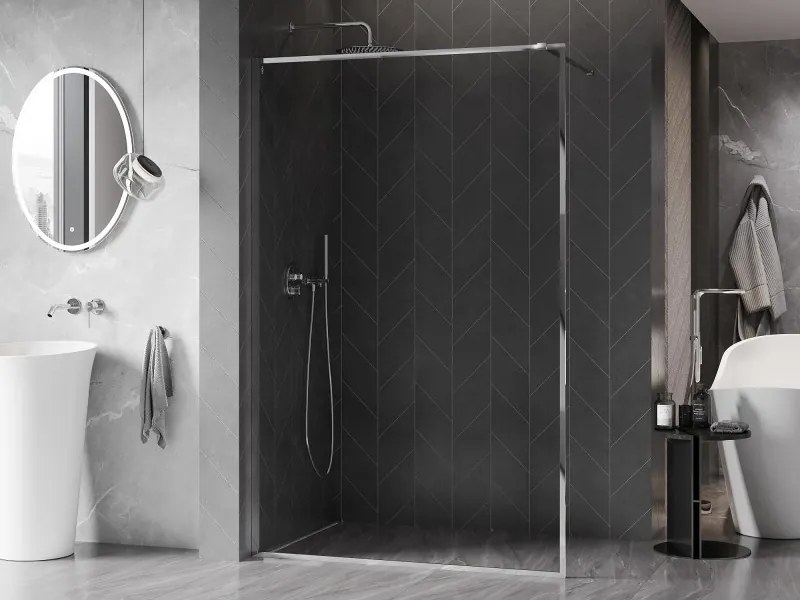 Mexen Kioto-XF ścianka prysznicowa Walk-in z ramką 160 x 202 cm, transparent 10 mm, chrom - 800-160-104-01-00-X