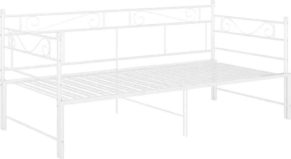 Białe metalowe łóżko rozkładane 90x200 cm D4-D76