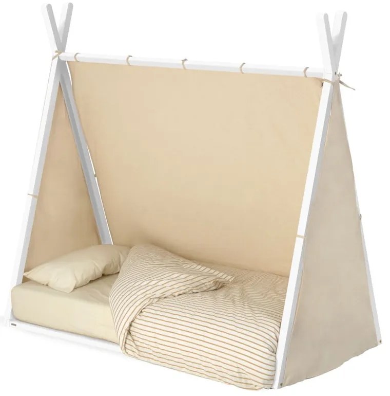 Białe łóżko dziecięce w kształcie domku z drewna bukowego 70x140 cm Maralis – Kave Home