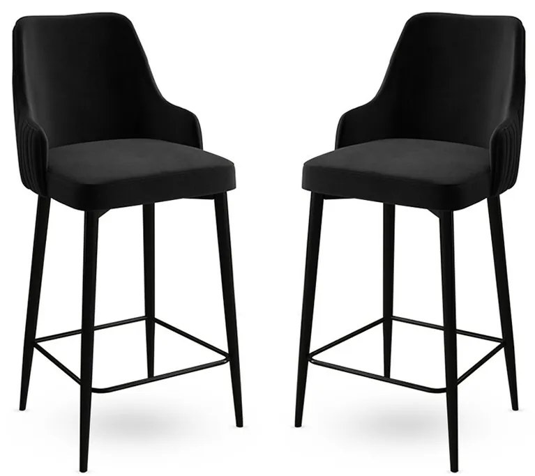 Zestaw krzeseł barowych Enox Black, 2 szt.