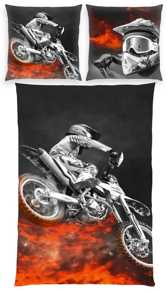 Herding Pościel bawełniana Motorcycle, 135 x 200 cm, 80 x 80 cm