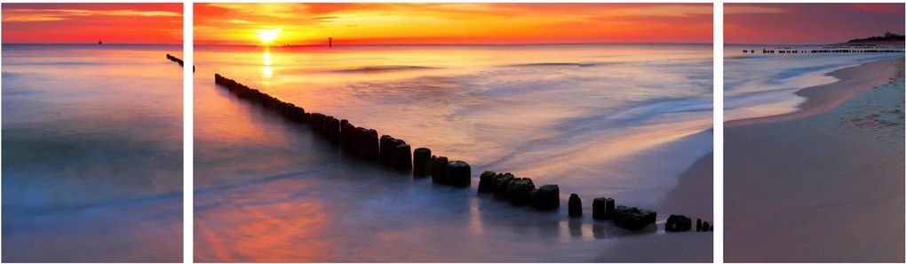 Obraz - Sunset, Baltic Sea, Poland (170x50 cm)