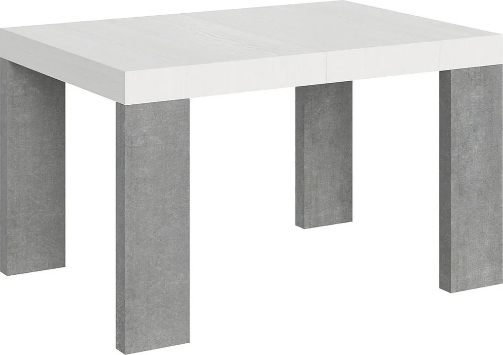 Stół rozkładany 90x130/234 cm Roxell Mix Biały jesionowy blat - Nogi cementowe