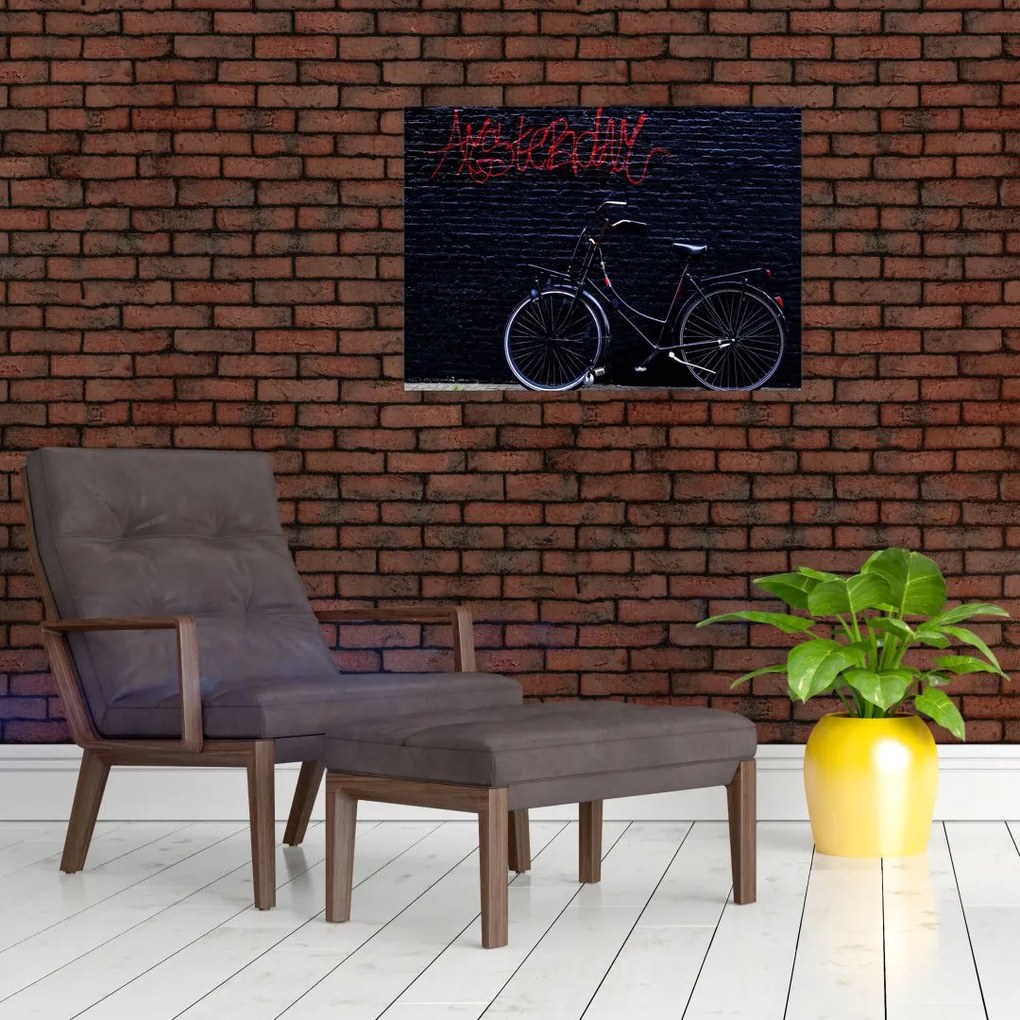 Obraz roweru w Amsterdamie (70x50 cm)