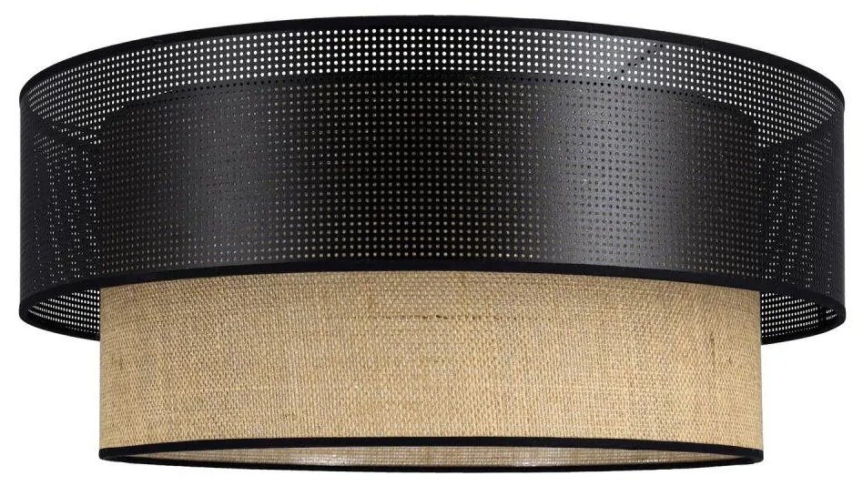 Lampa sufitowa BORHO 1xE27/60W/230V Ø50 cm czarna/juta