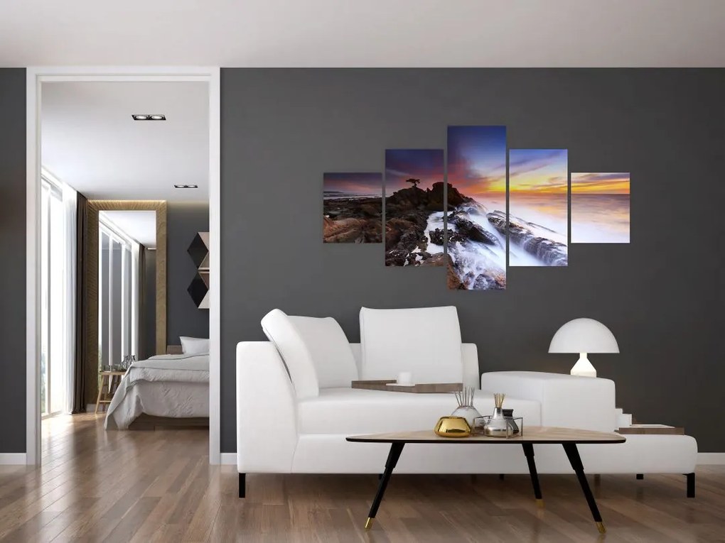 Obraz góry we mgle (125x70 cm)