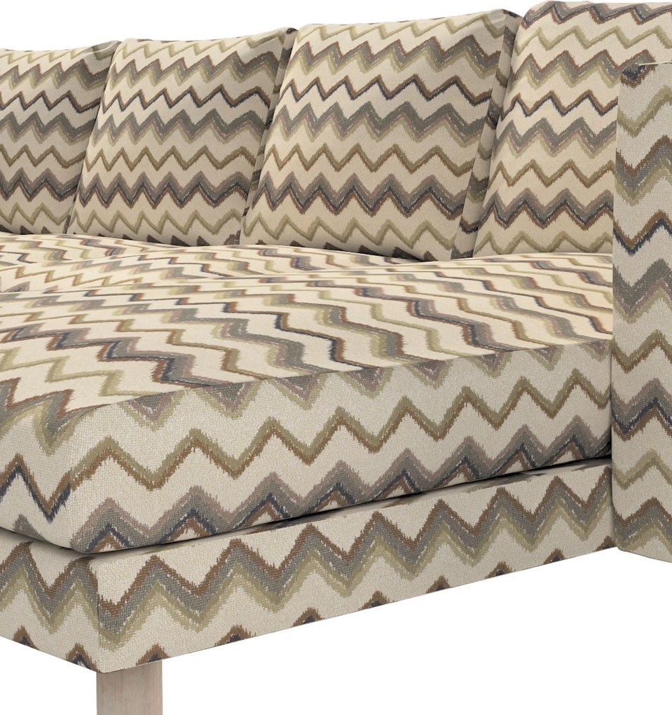 Pokrowiec na sofę Norsborg 4-osobową z szezlongiem kolor beżowy tkanina strukturalna, wzorzysta