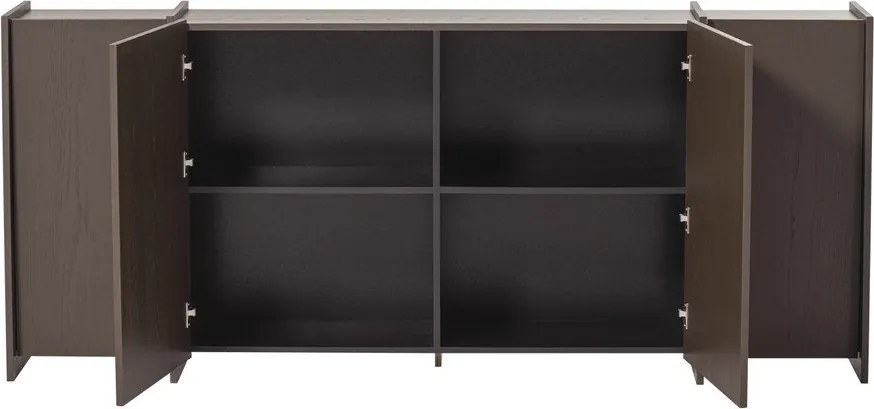 Ciemnobrązowa komoda w dekorze jesionu 200x85x44 cm Brock – WOOOD