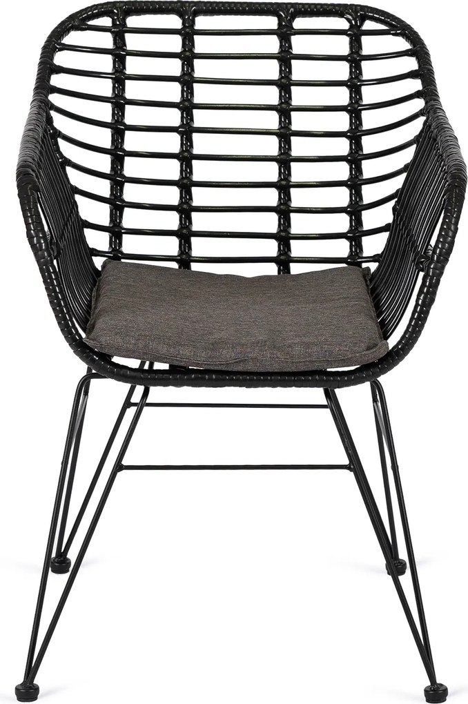 Krzesło Ogrodowe Rattanowe MUSA Czarne