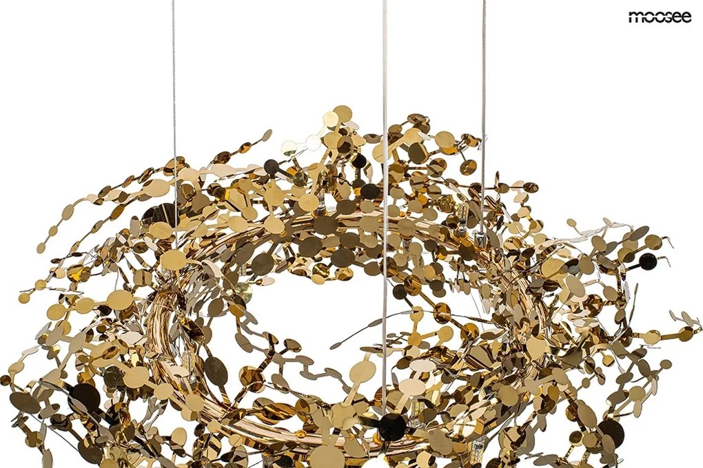 Designerska lampa wisząca Monete 60, złota