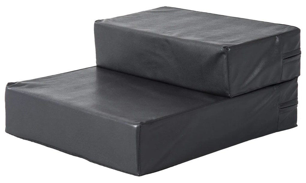 PawHut Schody dla zwierząt Składane schodki dla psa kota Mata antypoślizgowa czarna 45x39x20cm | Aosom PL