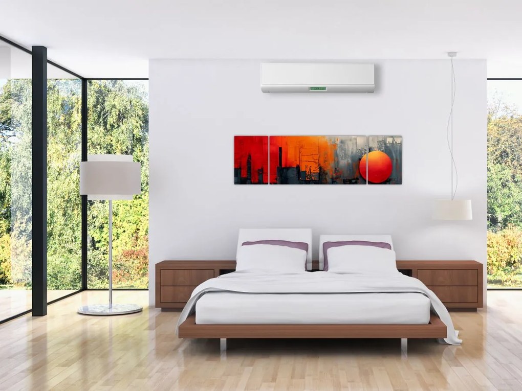 Obraz - Abstrakcyjny obraz miasta (170x50 cm)