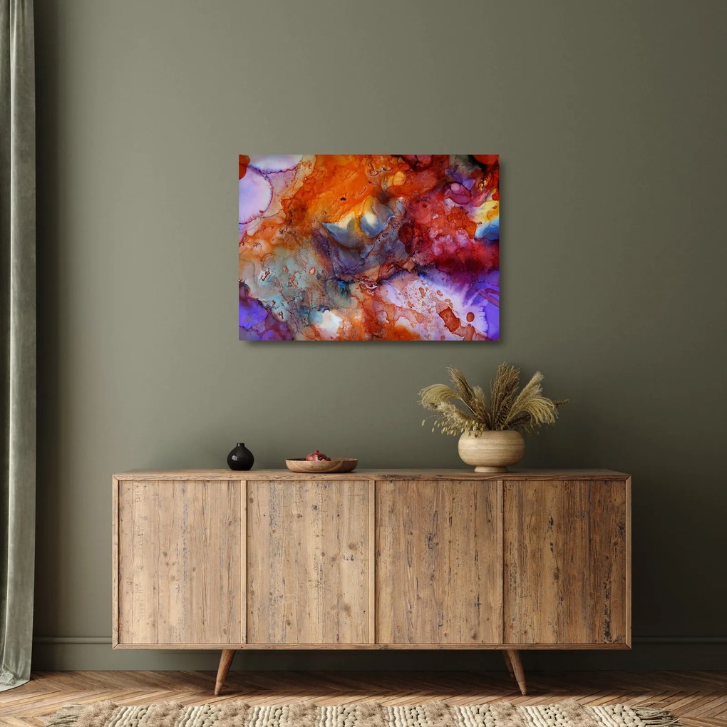 Obraz na szkle - Abstrakcyjna sztuka tuszu (70x50 cm)