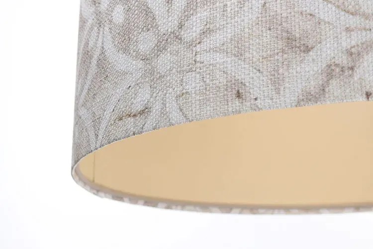 Szaro-kremowa lampa wisząca ze zdobionym abażurem - S363 H3-W69
