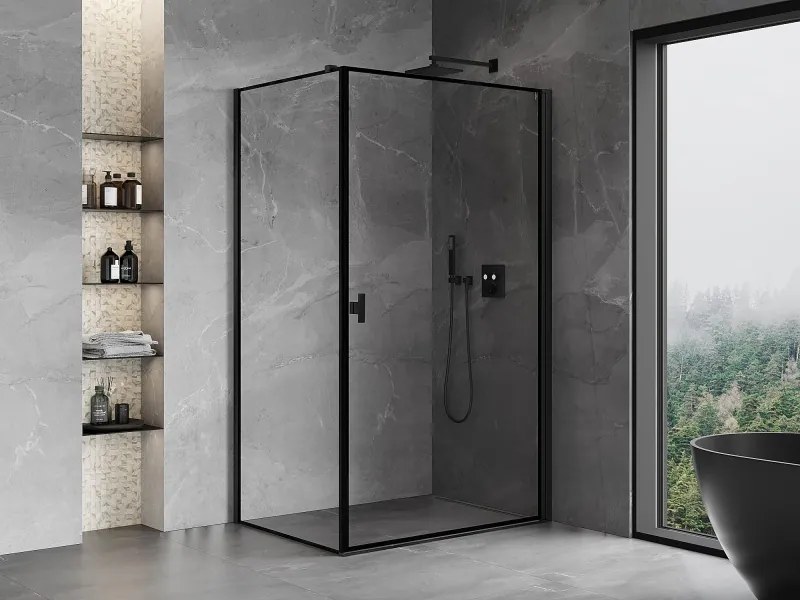 Mexen Mist-B kabina prysznicowa uchylna prawa 70 x 100 cm, czarna ramka, czarna - 8A2T-070-100-70-70-P