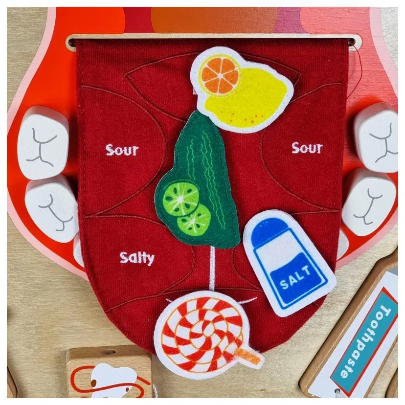 Masterkidz higiena jamy ustnej ścienna tablica sensoryczna flex montessori